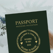 Faire-part de mariage de destination Passeport Ver