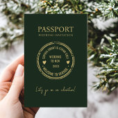 Faire-part de mariage de destination Passeport Ver
