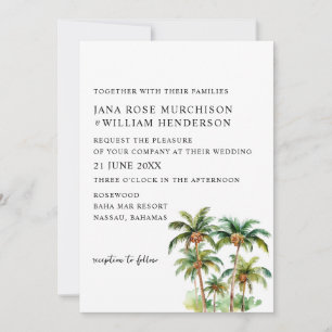 Faire-part de mariage de destination tropicale ave