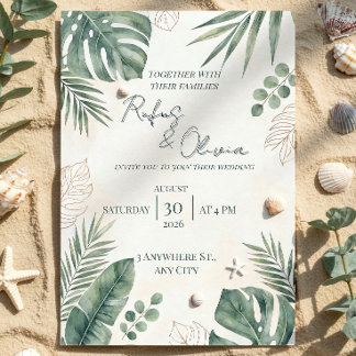 Faire-part de mariage de destination tropicale | F