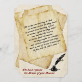 Faire-part de mariage de devis d'amour Shakespeare (Devant / Derrière)