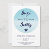 Faire-part de mariage de devis d'été Blue Ocean (Devant)