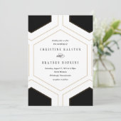 Faire-part de mariage de diamant géométrique Art d (Debout devant)