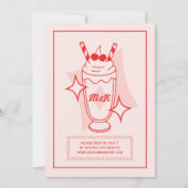Faire-part de mariage de diner rétro (Dos)