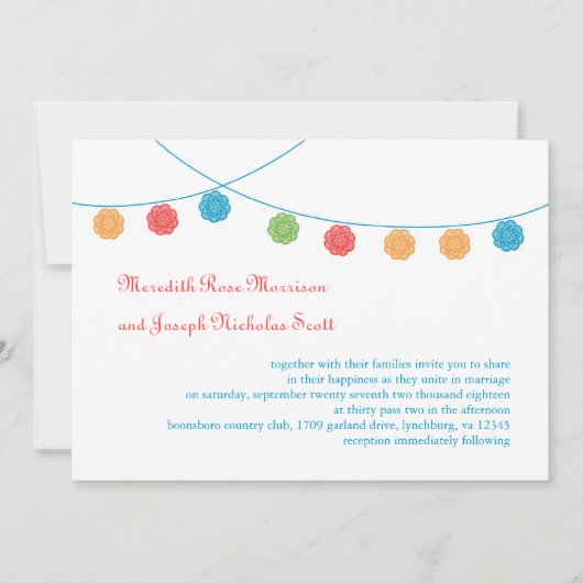 Faire-part de mariage de Doily Garland (Devant)