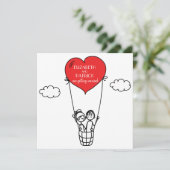Faire-part de mariage de Doodle Heart Hot Air Ball (Debout devant)