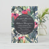 Faire-part de mariage de douche tropicale feuille (Debout devant)