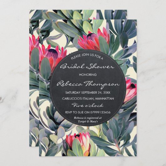 Faire-part de mariage de douche tropicale feuille (Devant / Derrière)