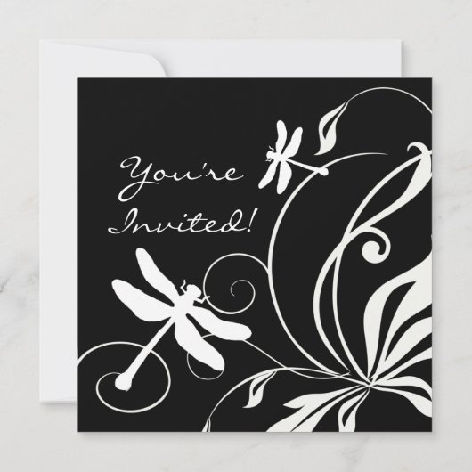 Faire-part de mariage de dragon noir et blanc (Dos)