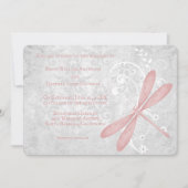 Faire-part de mariage de dragonette rose (Devant)