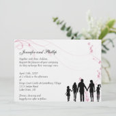 Faire-part de mariage de famille mixte (Debout devant)