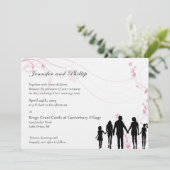 Faire-part de mariage de famille mixte (Debout devant)