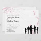 Faire-part de mariage de famille mixte (Devant / Derrière)