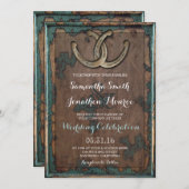 Faire-part de mariage de fer à cheval rustique (Devant / Derrière)