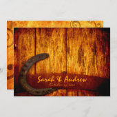 Faire-part de mariage de fer à cheval rustique (Devant / Derrière)