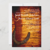 Faire-part de mariage de fer à cheval rustique (Dos)