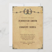 Faire-part de mariage de fer à cheval rustique (Devant)