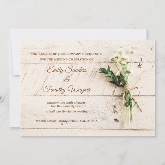 Faire-part de mariage de ferme (Devant)