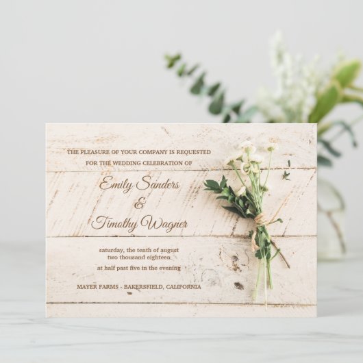 Faire-part de mariage de ferme (Debout devant)