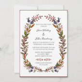 Faire-part de mariage de feuillage d'automne (Devant)