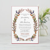 Faire-part de mariage de feuillage d'automne (Debout devant)