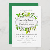 Faire-part de mariage de feuillage de ressort d'aq (Devant / Derrière)