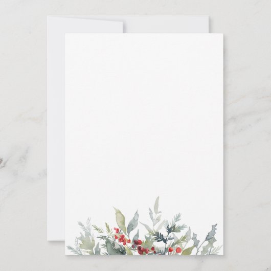 Faire-part de mariage de feuillage des baies rouge (Dos)