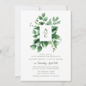 Faire-part de mariage de feuillage d'été (Devant)