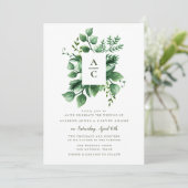 Faire-part de mariage de feuillage d'été (Debout devant)