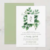 Faire-part de mariage de feuillage d'été (Devant / Derrière)