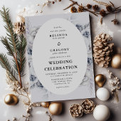 Faire-part de mariage de feuillage d'hiver botaniq