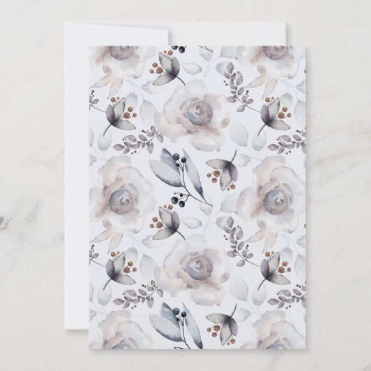 Faire-part de mariage de feuillage d'hiver botaniq (Dos)