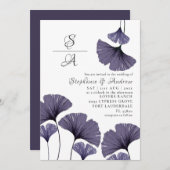 Faire-part de mariage de feuillage moderne de Gink (Devant / Derrière)