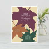 Faire-part de mariage de feuille d'automne - (Debout devant)