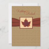 Faire-part de mariage de feuille d'automne (Devant)