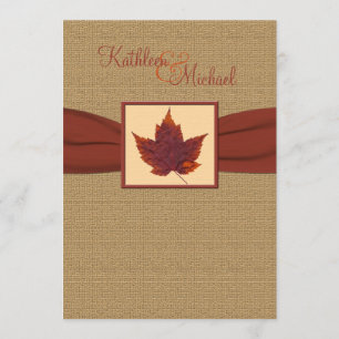 Faire-part de mariage de feuille d'automne