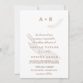 Faire-part de mariage de feuille de saumon boho mi (Devant)