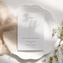 Faire-part de mariage de feuille de script minimal