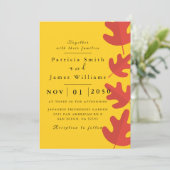 Faire-part de mariage de feuille d'érable rouge (Debout devant)