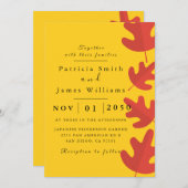 Faire-part de mariage de feuille d'érable rouge (Devant / Derrière)