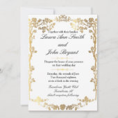 Faire-part de mariage de feuille d'or (Devant)