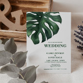 Faire-part de mariage de feuille tropicale Monster