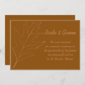 Faire-part de mariage de feuilles de chêne d'autom (Devant / Derrière)