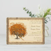 Faire-part de mariage de feuilles de coeur de cora (Debout devant)