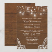 Faire-part de mariage de feux à cordes de bois rus (Devant / Derrière)