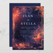 Faire-part de mariage de flamme céleste (Devant / Derrière)