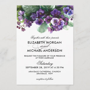 Faire-part de mariage de fleur d'alto