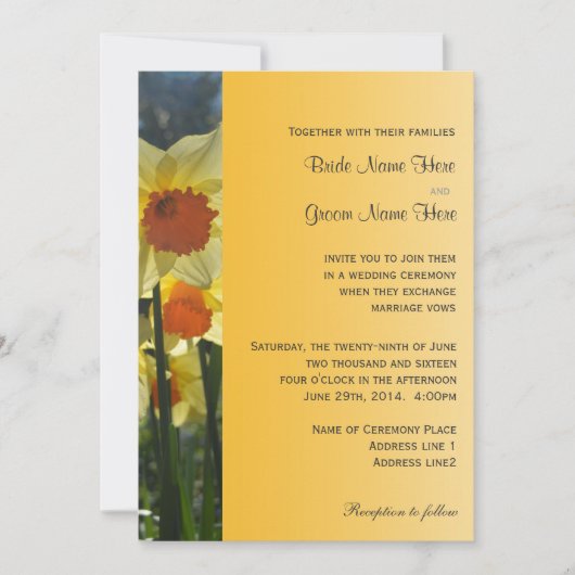 faire-part de mariage de fleur de jonquille ensole (Devant)