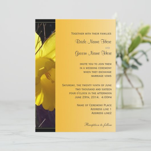 faire-part de mariage de fleur de jonquille ensole (Debout devant)