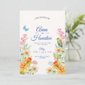 Faire-part de mariage de fleur maximale (Debout devant)